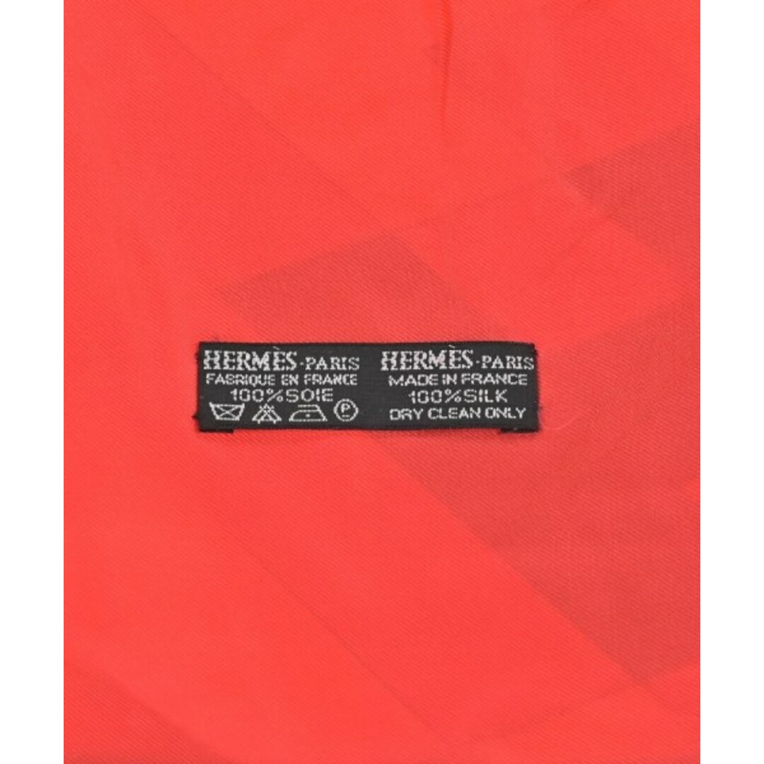HERMES - HERMES エルメス バンダナ・スカーフ - オレンジx赤x HERMES - HERMES エルメス バンダナ・スカーフ - オレンジx赤x