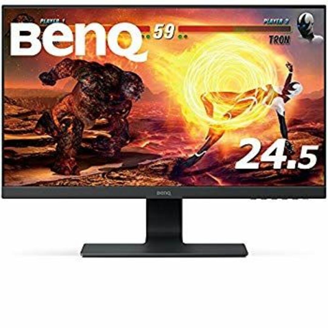 BenQ ゲーミングモニター ディスプレイ GL2580HM 24.5インチ/フルHD/TN/ウルトラスリムベゼル/HDMIVGADVI端子/2ms/ブルーライト軽減 n5ksbvb スマホ/家電/カメラのPC/タブレット(ディスプレイ)の商品写真