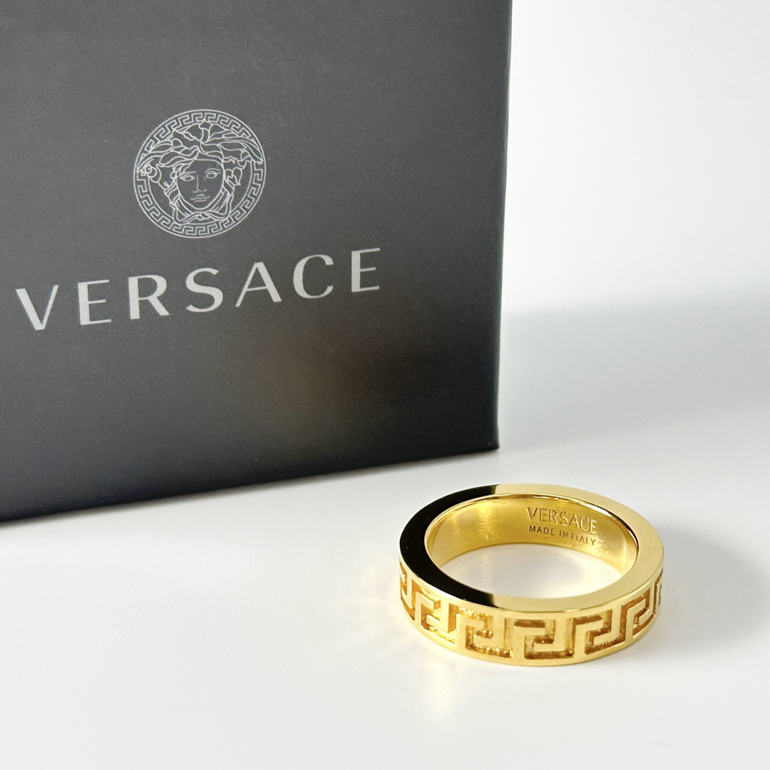 VERSACE - VERSACE ヴェルサーチェ グリーク リング 指輪 21号の VERSACE - VERSACE ヴェルサーチェ グリーク リング 指輪 21号の