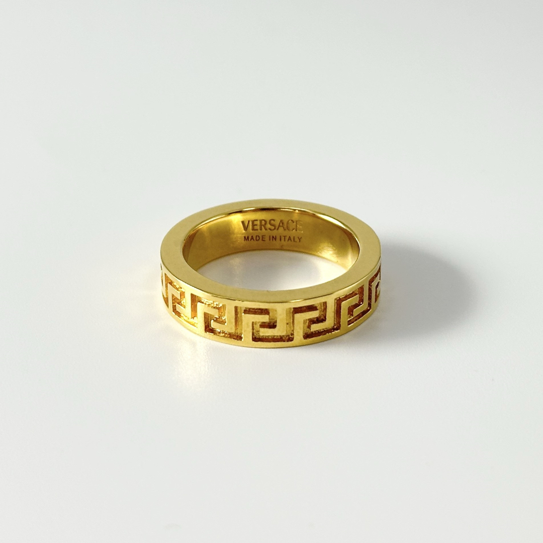 VERSACE - VERSACE ヴェルサーチェ グリーク リング 指輪 21号の VERSACE - VERSACE ヴェルサーチェ グリーク リング 指輪 21号の