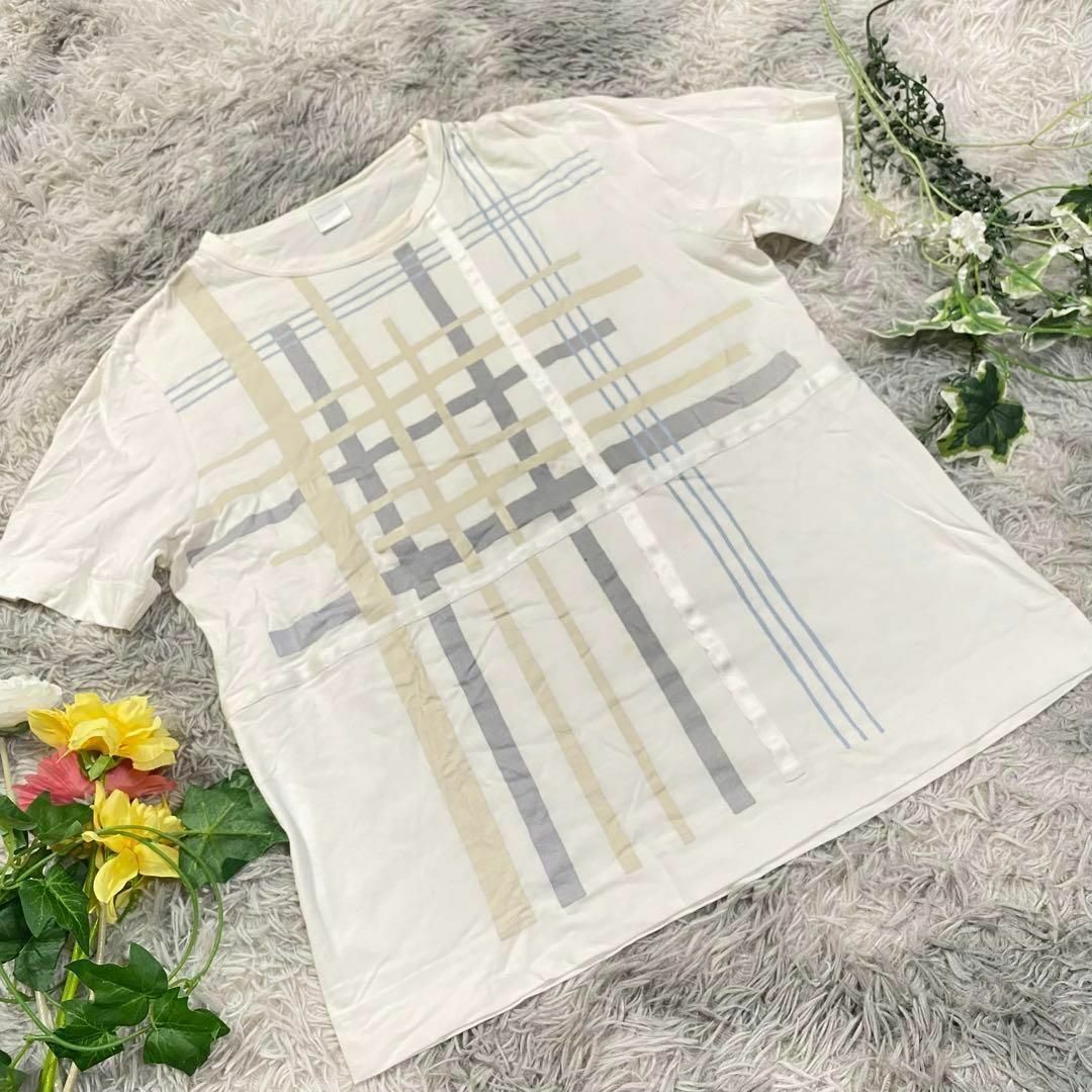 BUONA GIORNATA(ボナジョルナータ)の【BUONA GIORNATA】カットソー　Tシャツ　チェック柄　総柄 レディースのトップス(Tシャツ(半袖/袖なし))の商品写真