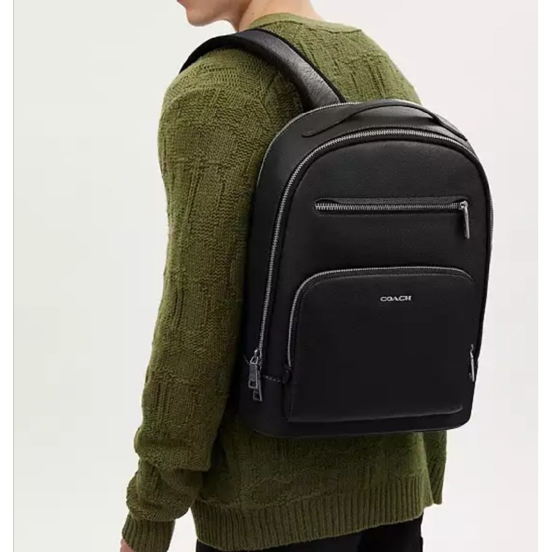 COACH - 正規店購入☆コーチ☆ペブルドレザー☆バックパック黒 COACH - 正規店購入☆コーチ☆ペブルドレザー☆バックパック黒