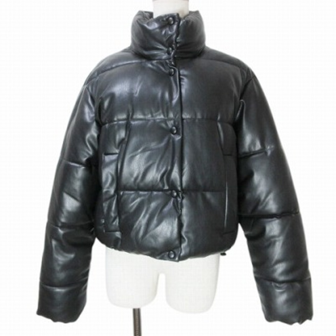 ZARA - ザラ フェイクレザークロップドパフジャケット 合皮 中綿 ZARA - ザラ フェイクレザークロップドパフジャケット 合皮 中綿