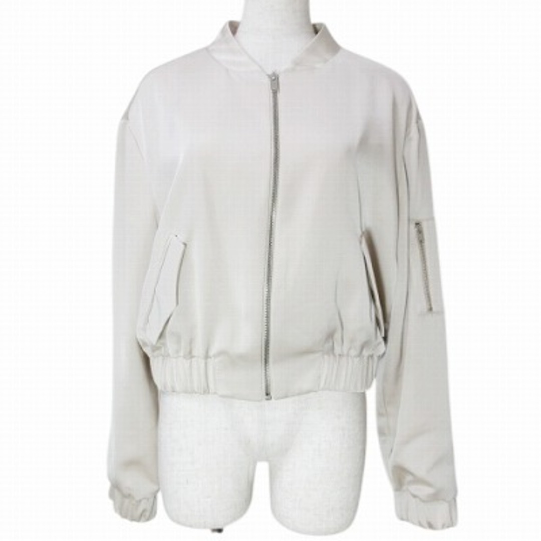 ZARA - ザラ ZARA サテンジップジャケット ブルゾン S ベージュ ZARA - ザラ ZARA サテンジップジャケット ブルゾン S ベージュ