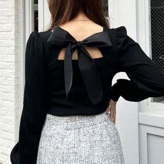 PATOU - パトゥ 23S-KN110-8045 ロゴ刺繍ニット レディース XSの PATOU - パトゥ 23S-KN110-8045 ロゴ刺繍ニット レディース XSの