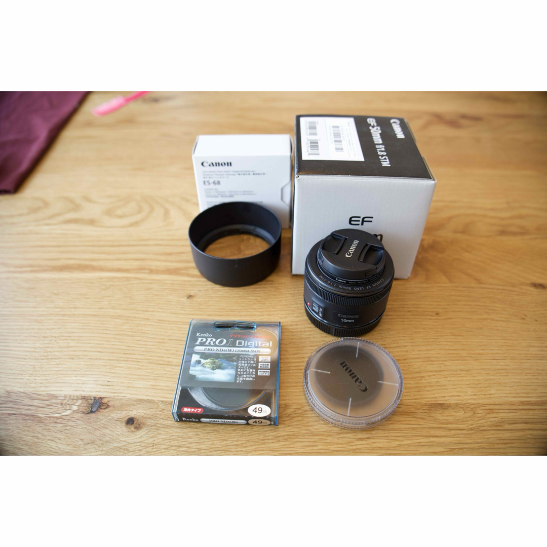 Canon - Canon EF50F1.8 STM フード、フィルター付の通販 by Canon - Canon EF50F1.8 STM フード、フィルター付の通販 by