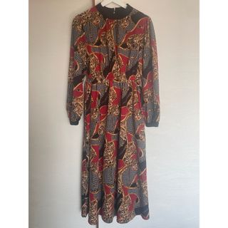 ★美品♪ レトロな【Libby＆ Rose】レトロ柄＊ワンピース
