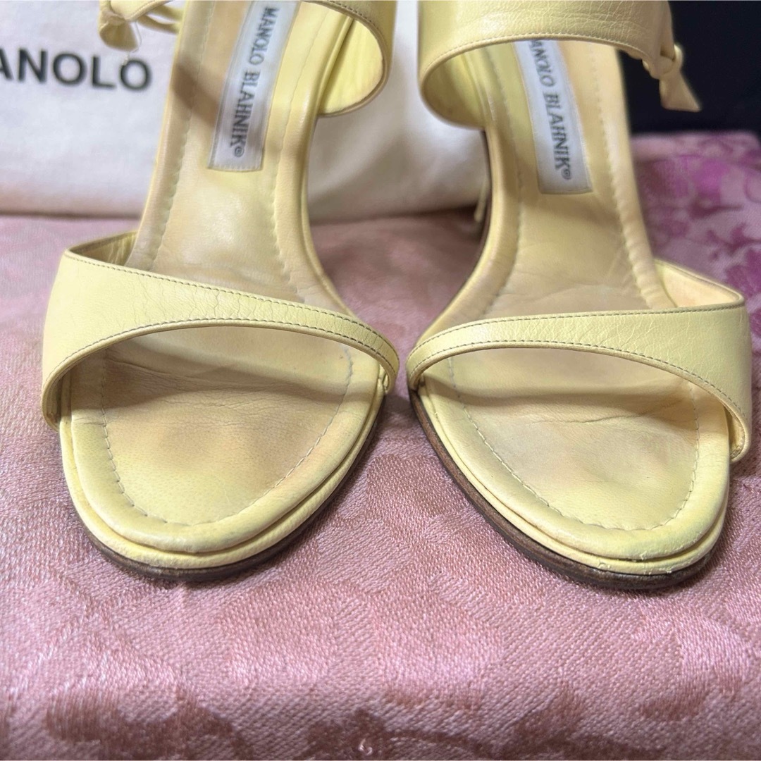 MANOLO BLAHNIK - マノロブラニク 35.5ハーフリボン レザー MANOLO BLAHNIK - マノロブラニク 35.5ハーフリボン レザー