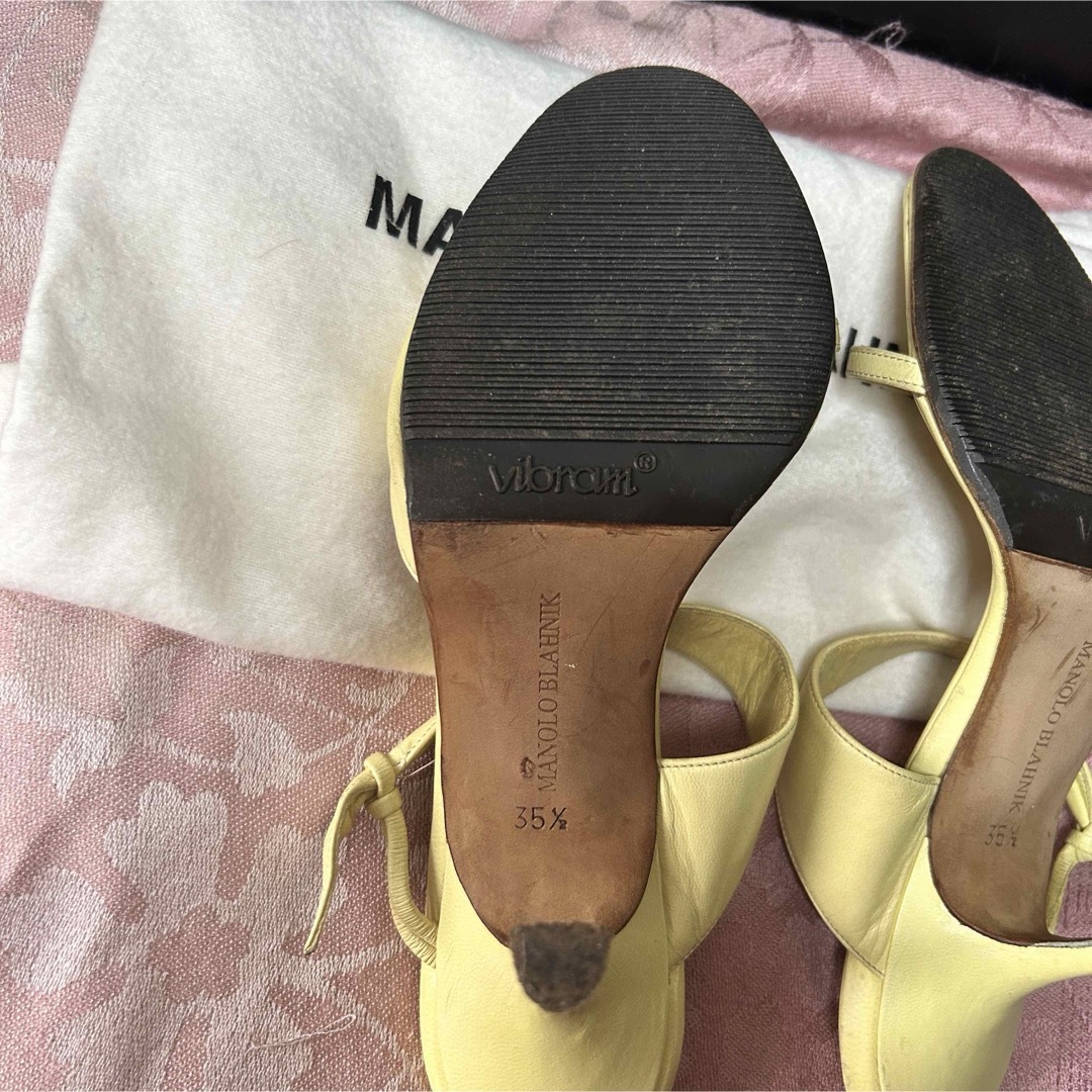 MANOLO BLAHNIK - マノロブラニク 35.5ハーフリボン レザー MANOLO BLAHNIK - マノロブラニク 35.5ハーフリボン レザー