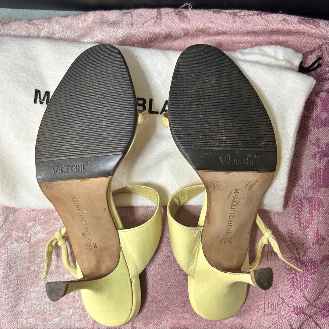 MANOLO BLAHNIK - マノロブラニク 35.5ハーフリボン レザー MANOLO BLAHNIK - マノロブラニク 35.5ハーフリボン レザー