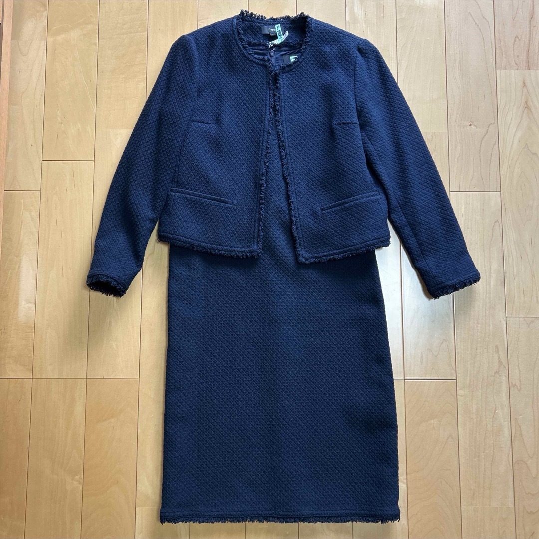 Theory - セオリーツイード ノーカラージャケット ワンピース Theory - セオリーツイード ノーカラージャケット ワンピース