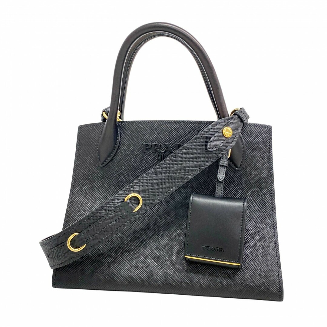 PRADA - 【5dc4895】プラダ ハンドバッグ モノクローム レザー PRADA - 【5dc4895】プラダ ハンドバッグ モノクローム レザー