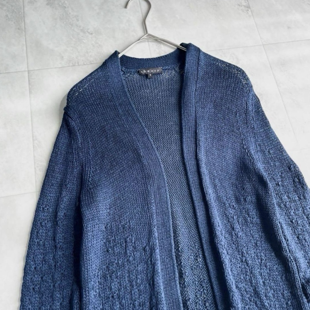 Theory - theory 鍵あみロングカーディガン ボタンレス 長袖 Theory - theory 鍵あみロングカーディガン ボタンレス 長袖