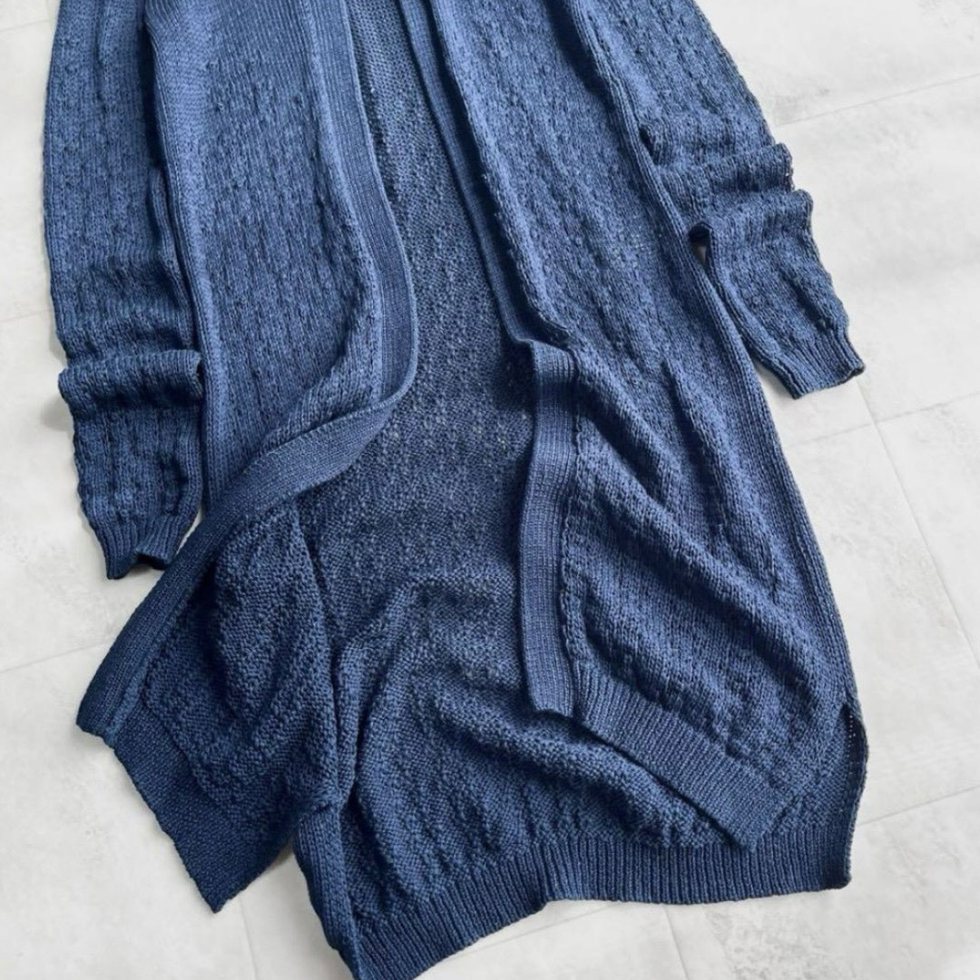 Theory - theory 鍵あみロングカーディガン ボタンレス 長袖 Theory - theory 鍵あみロングカーディガン ボタンレス 長袖