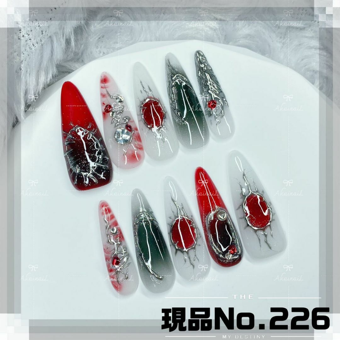 No.226M現品推しネイルチップギャルチークサブカルつけ爪y2k量産 No.226M現品推しネイルチップギャルチークサブカルつけ爪y2k量産