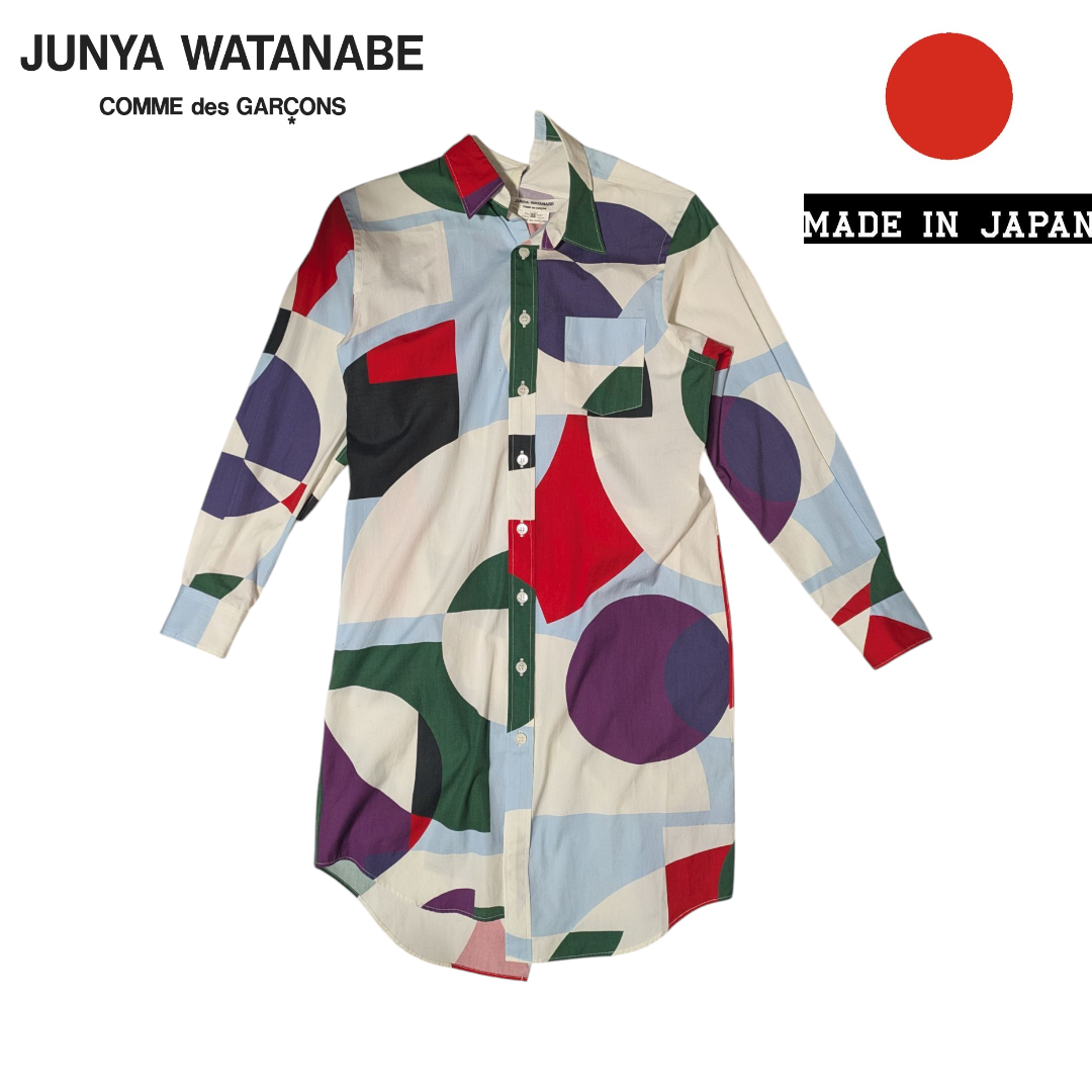 JUNYA WATANABE(ジュンヤワタナベ)のJUNYA WATANABE アシンメトリー ロングシャツ ワンピース レディースのトップス(シャツ/ブラウス(長袖/七分))の商品写真