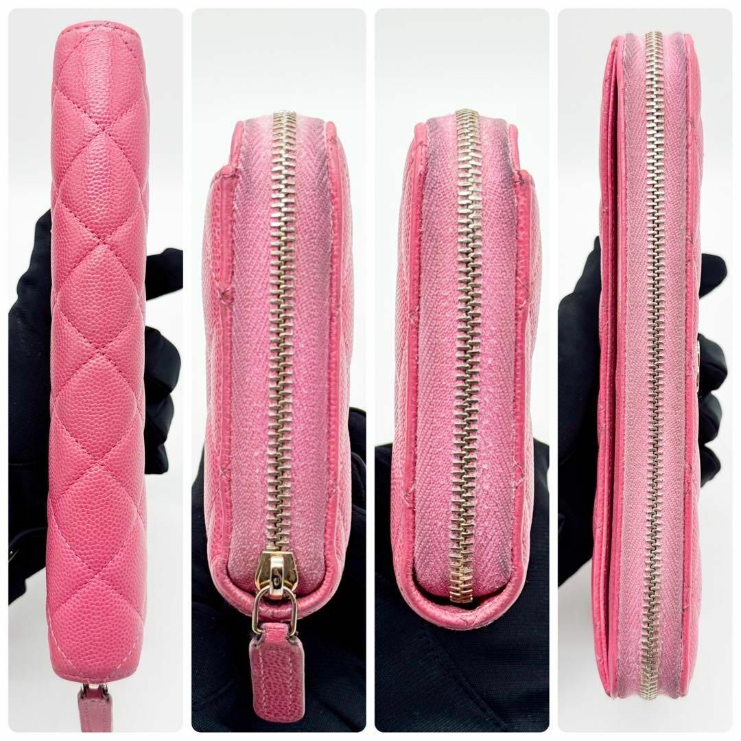 CHANEL - シャネル キャビアスキン マトラッセ ラウンドジップ CHANEL - シャネル キャビアスキン マトラッセ ラウンドジップ