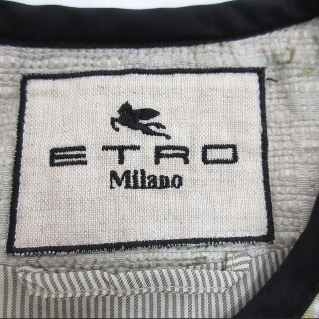 ETRO - 極美品ETRO エトロ ペイズリー柄 キャンバス ノーカラー ETRO - 極美品ETRO エトロ ペイズリー柄 キャンバス ノーカラー