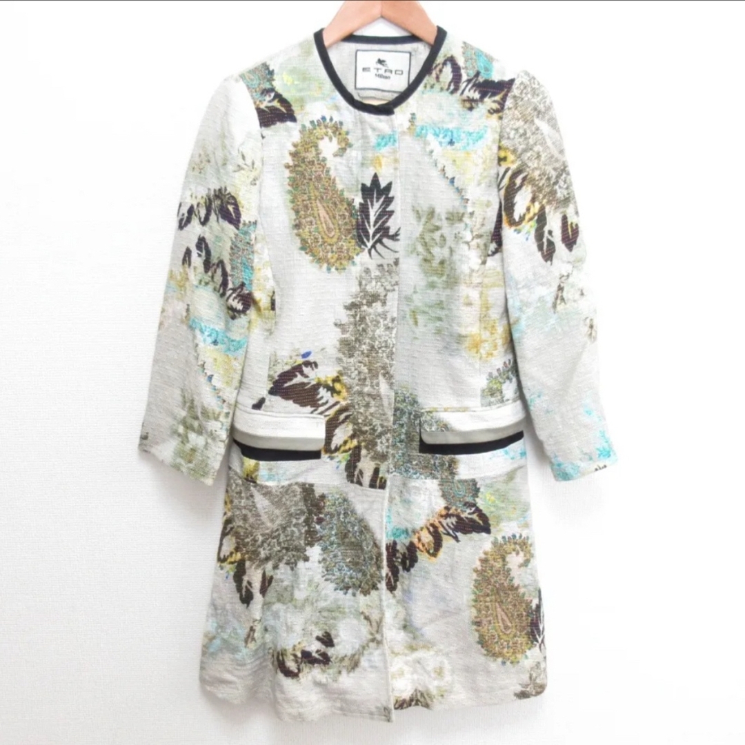 ETRO - 極美品ETRO エトロ ペイズリー柄 キャンバス ノーカラー ETRO - 極美品ETRO エトロ ペイズリー柄 キャンバス ノーカラー
