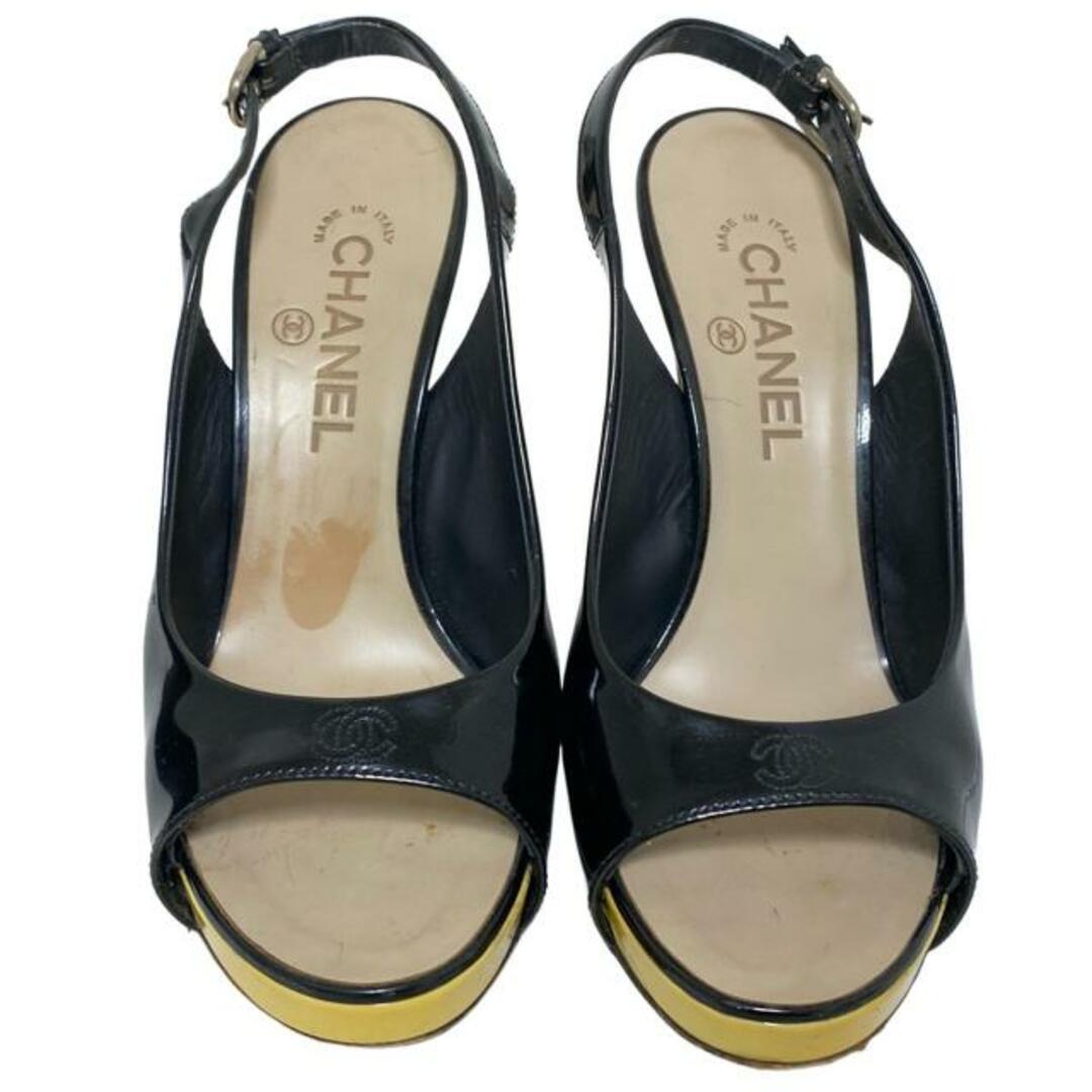 CHANEL - CHANEL(シャネル) サンダル 37 1/2C レディース - 黒 CHANEL - CHANEL(シャネル) サンダル 37 1/2C レディース - 黒