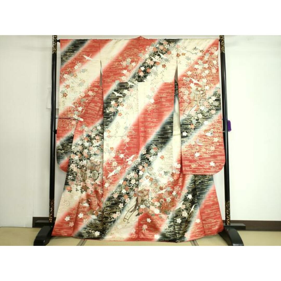 平和屋着物□豪華振袖 鴛鴦御所車花文 暈し染め 金彩 正絹 逸品 平和屋着物□豪華振袖 鴛鴦御所車花文 暈し染め 金彩 正絹 逸品