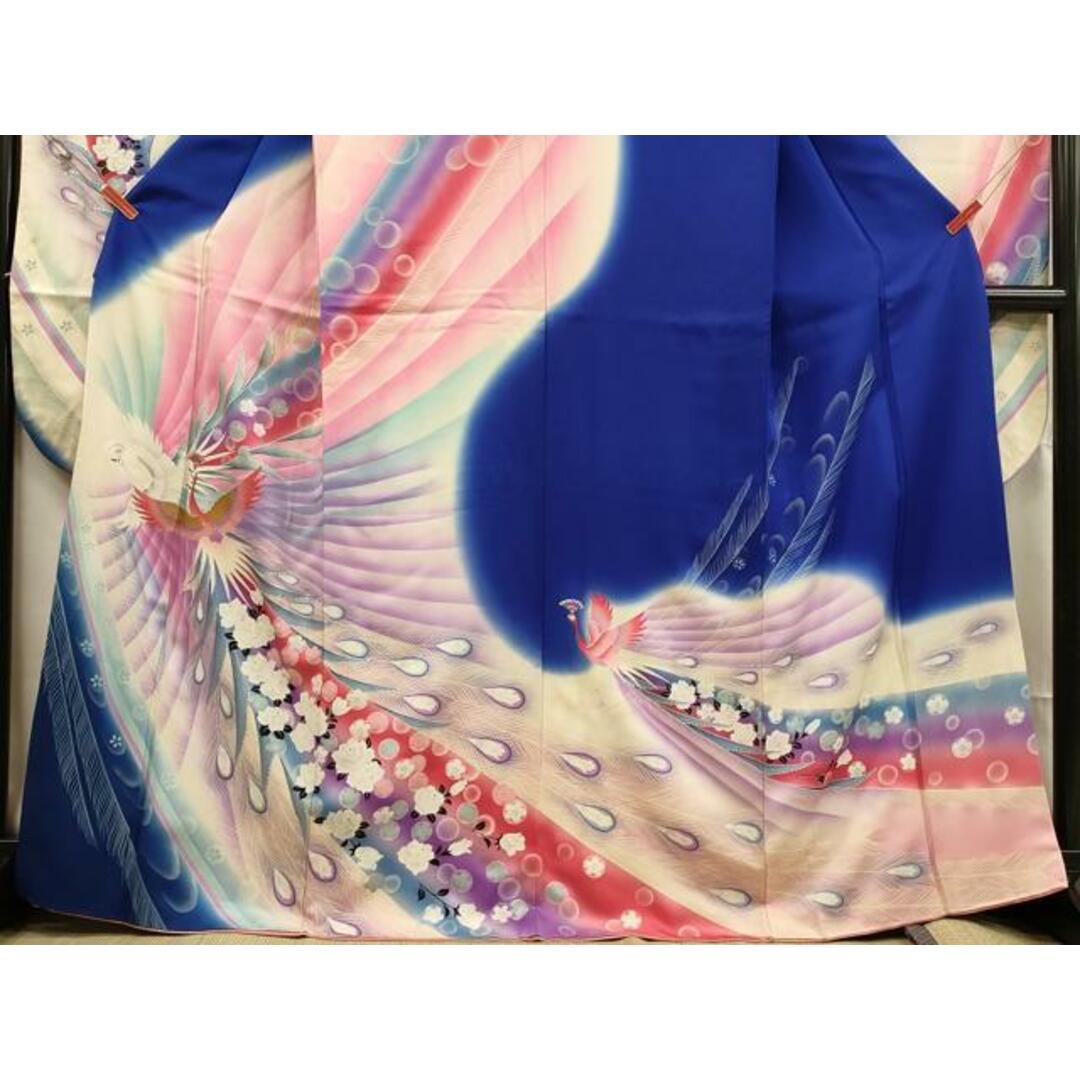 平和屋着物□豪華振袖 孔雀花文 ラインストーン 暈し染め 金銀彩 平和屋着物□豪華振袖 孔雀花文 ラインストーン 暈し染め 金銀彩