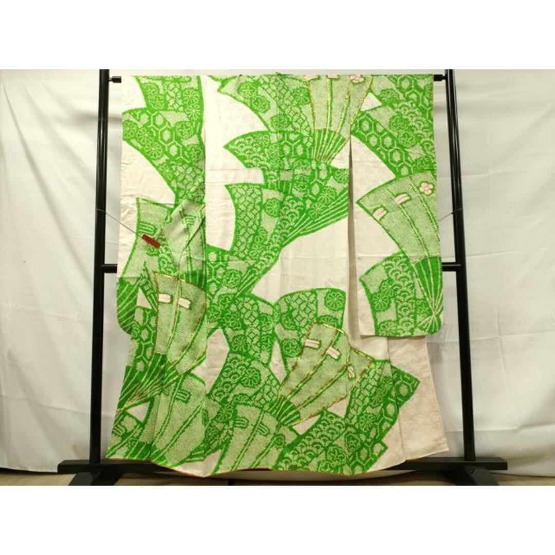 平和屋着物□豪華振袖 絞り 駒刺繍 扇面花文 金糸 正絹 逸品 平和屋着物□豪華振袖 絞り 駒刺繍 扇面花文 金糸 正絹 逸品