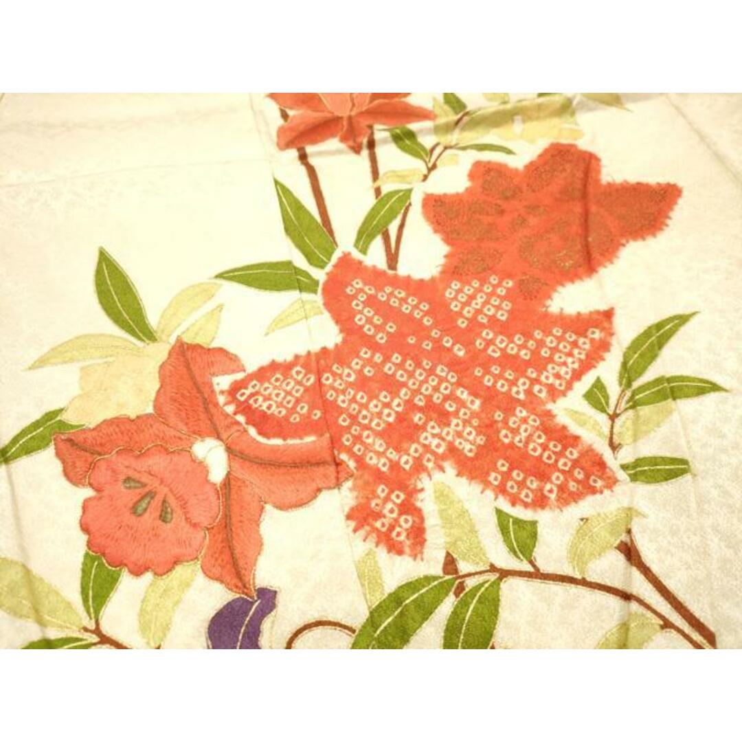 平和屋着物□訪問着 絞り 刺繍 枝花文 金彩 正絹 逸品 平和屋着物□訪問着 絞り 刺繍 枝花文 金彩 正絹 逸品