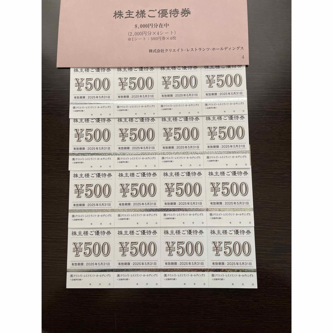 8000円分 クリエイトレストランツ 株主優待の通販 by ZM|ラクマ 8000円分 クリエイトレストランツ 株主優待の通販 by ZM|ラクマ