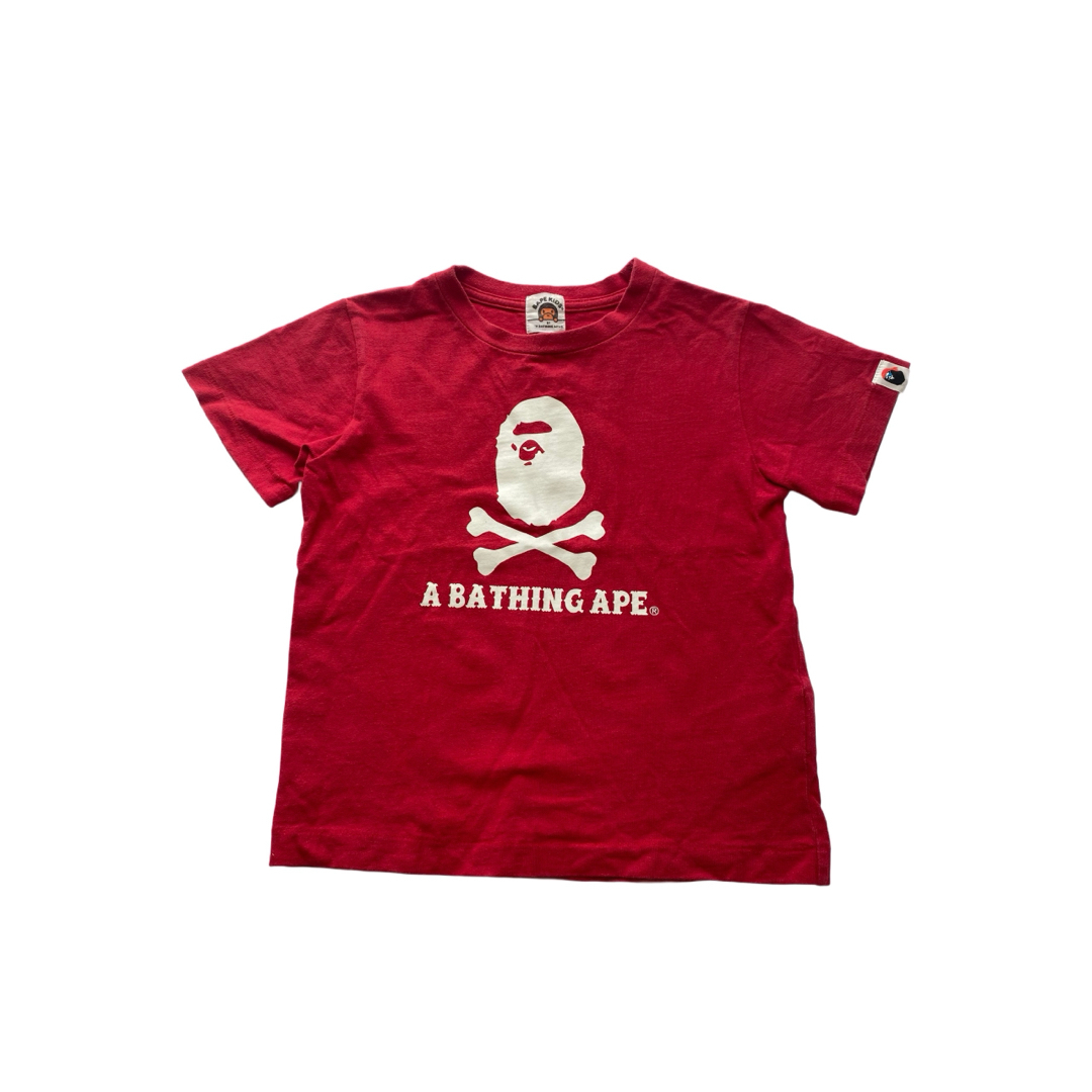 A BATHING APE - A BATHING APE キッズ Tシャツ レッド 120 赤 A BATHING APE - A BATHING APE キッズ Tシャツ レッド 120 赤