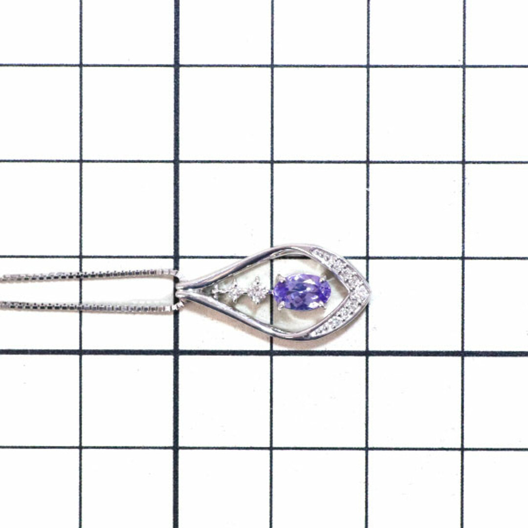 K18WG タンザナイト ダイヤモンド ペンダントネックレス 0.47ct K18WG タンザナイト ダイヤモンド ペンダントネックレス 0.47ct
