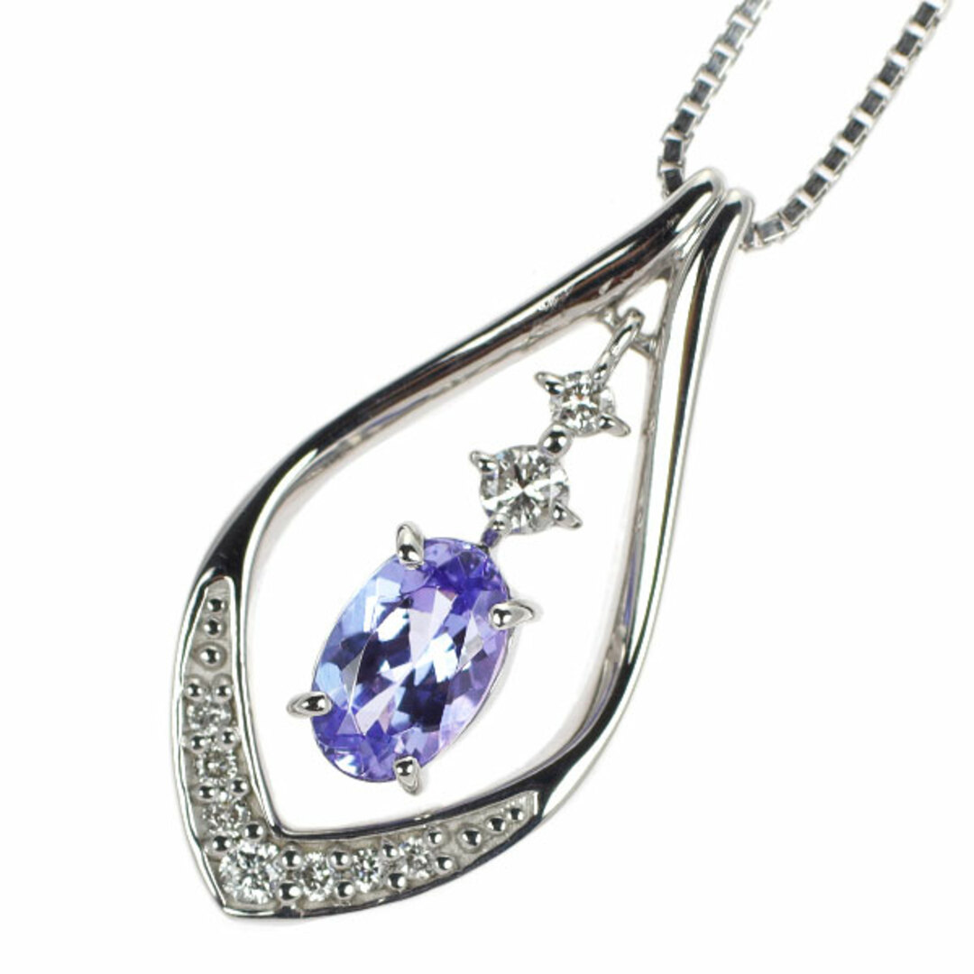 K18WG タンザナイト ダイヤモンド ペンダントネックレス 0.47ct K18WG タンザナイト ダイヤモンド ペンダントネックレス 0.47ct