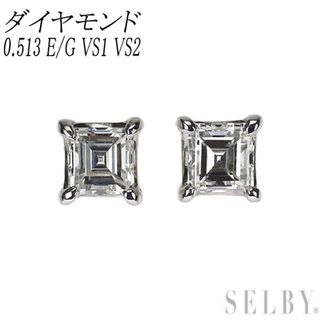 新品 Pt900/ Pt950 スクエアカット ダイヤモンド ピアス 0.513 E 新品 Pt900/ Pt950 スクエアカット ダイヤモンド ピアス 0.513 E