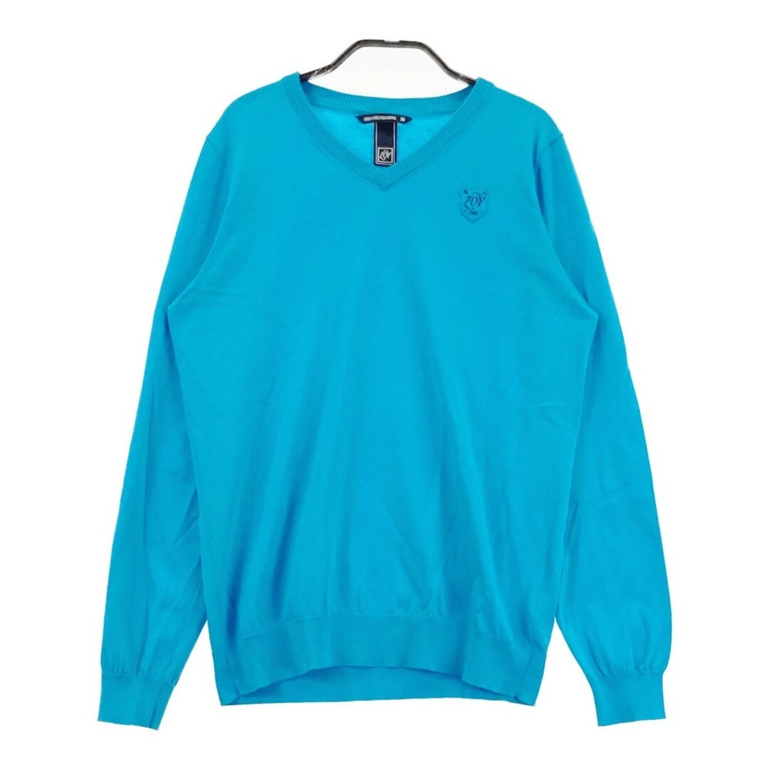 サイズ:38 ZOY ゾーイ Vネック ニットセーター ブルー系 サイズ:38 ZOY ゾーイ Vネック ニットセーター ブルー系