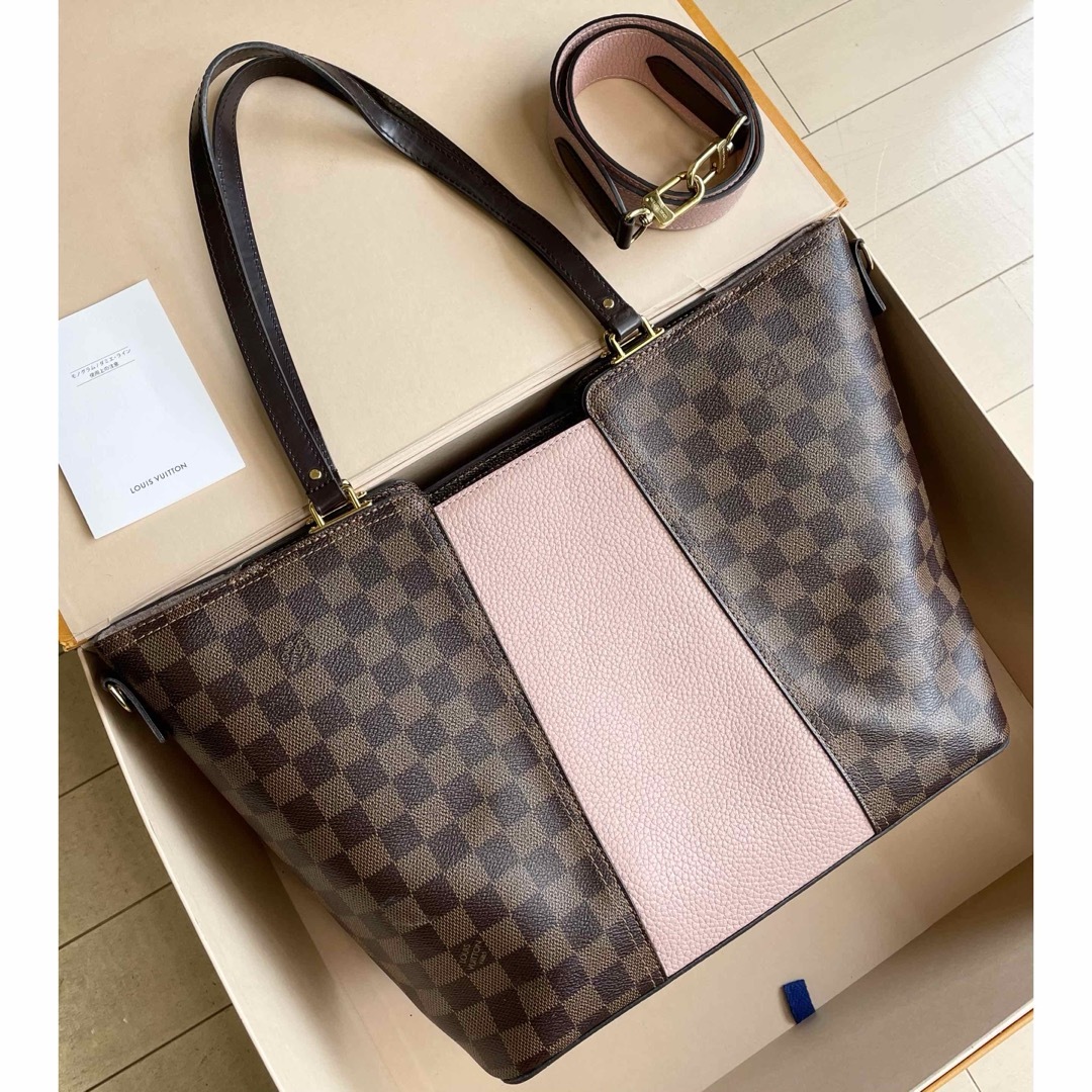 LOUIS VUITTON - Louis Vuitton Jersey ダミエ ハンドバッグの LOUIS VUITTON - Louis Vuitton Jersey ダミエ ハンドバッグの