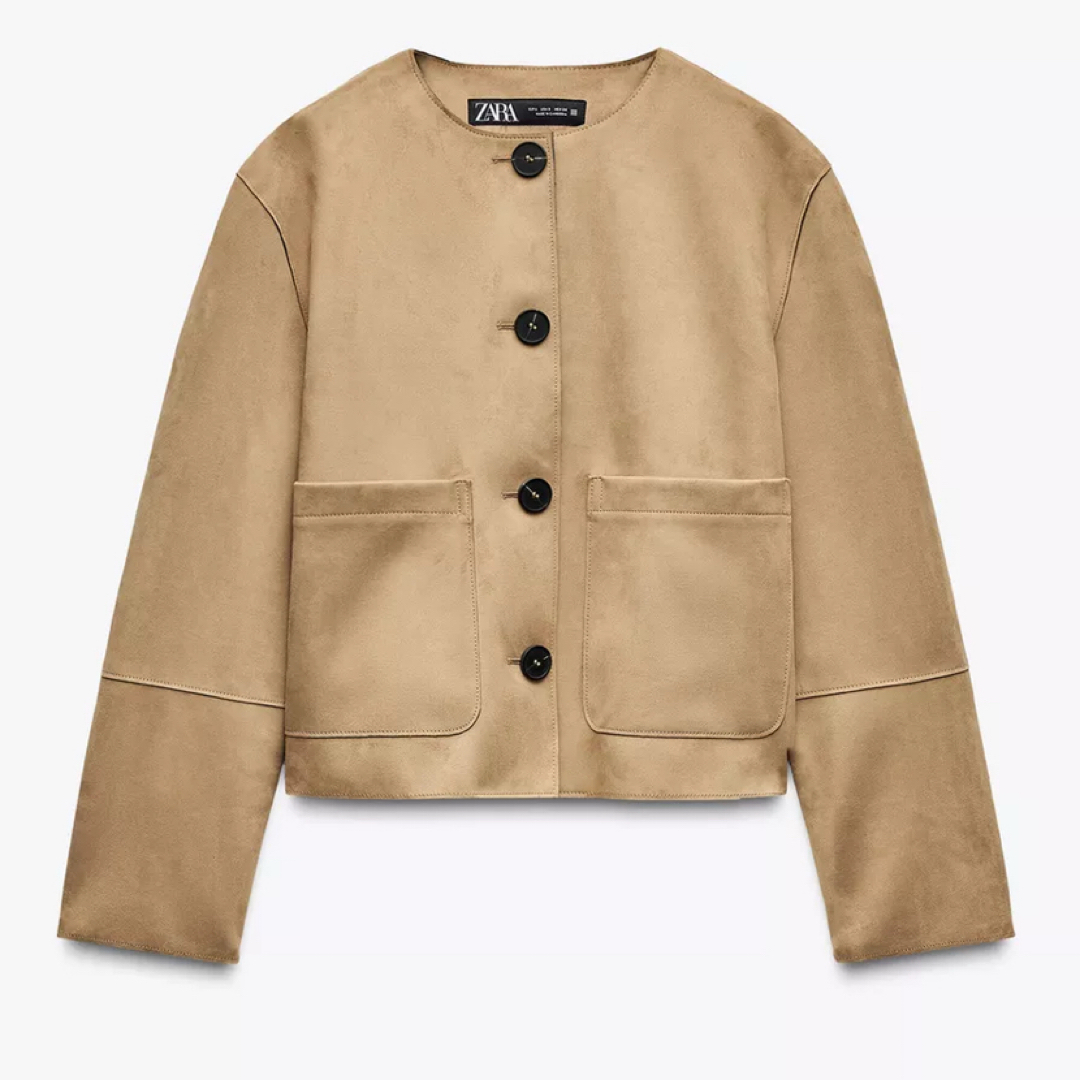 ZARA - 今季・美品 ZARA フェイクスエード ジャケット Lの通販 ZARA - 今季・美品 ZARA フェイクスエード ジャケット Lの通販
