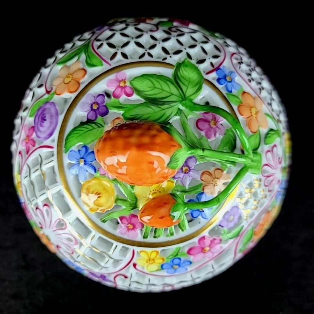 Herend - ◇美品◇ヘレンド 透かしボンボン入れ ボンボニエール Herend - ◇美品◇ヘレンド 透かしボンボン入れ ボンボニエール
