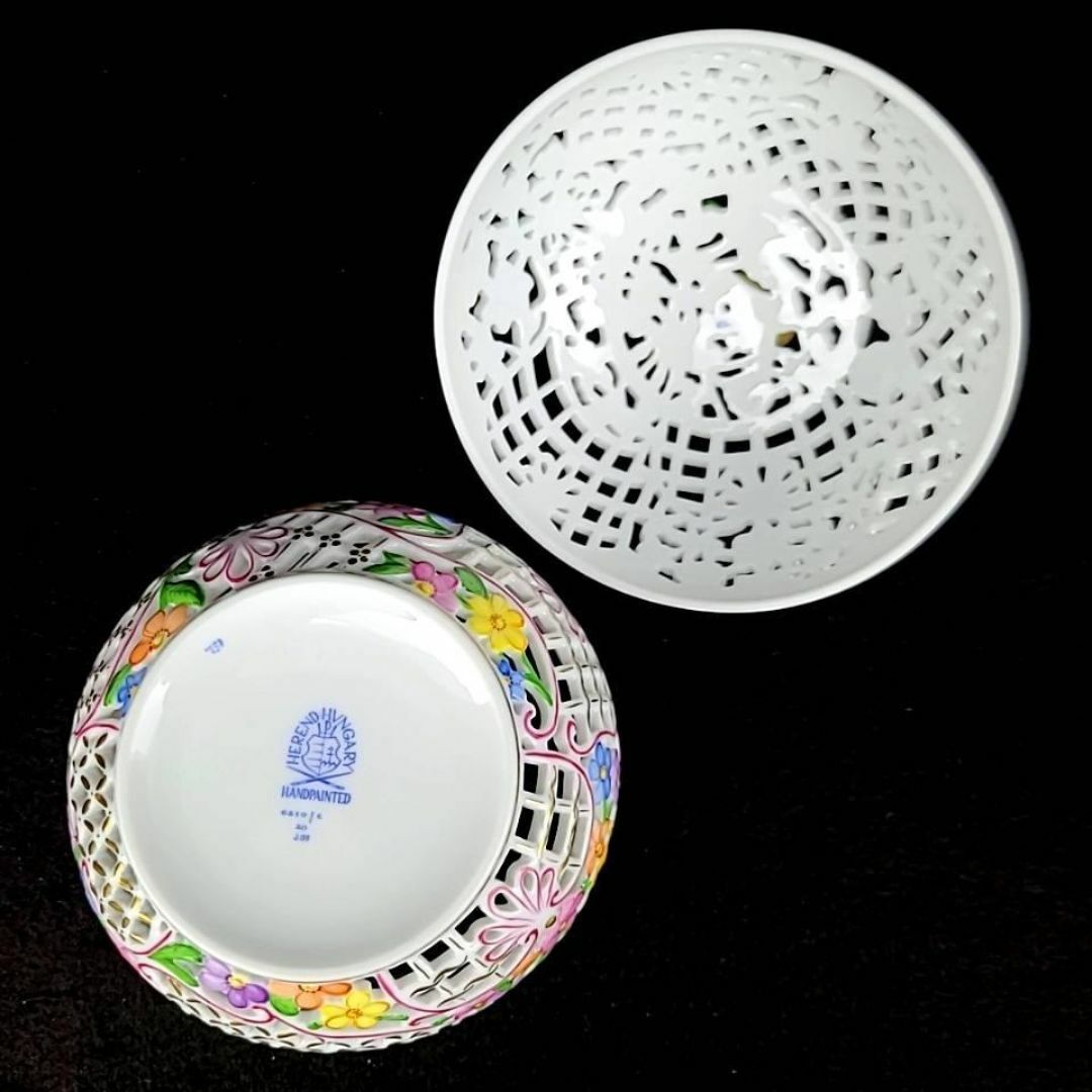 Herend - ◇美品◇ヘレンド 透かしボンボン入れ ボンボニエール Herend - ◇美品◇ヘレンド 透かしボンボン入れ ボンボニエール