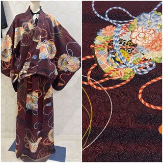 着物リメイク 赤 黒 アンティーク モダン ショート丈羽織 ロング 着物リメイク 赤 黒 アンティーク モダン ショート丈羽織 ロング