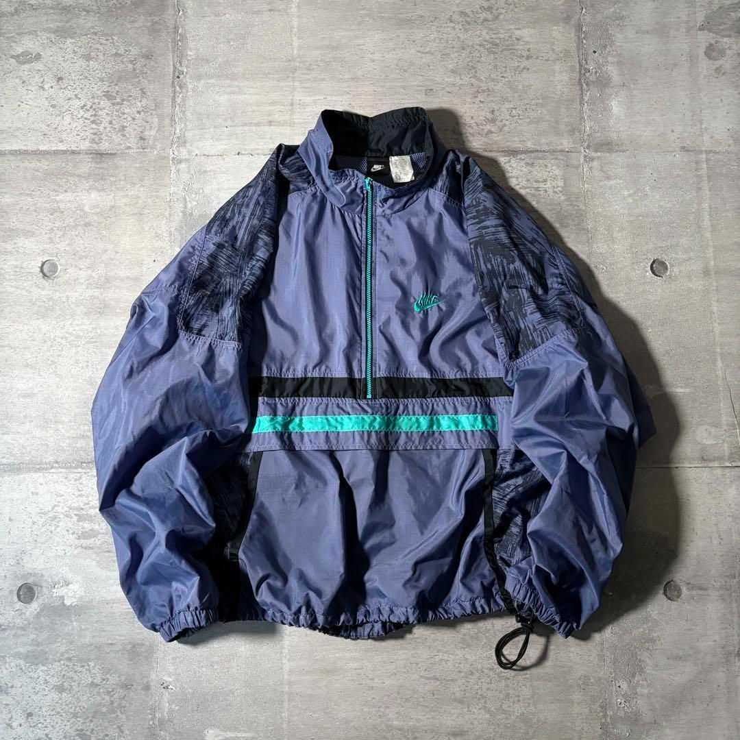 NIKE - 90s NIKE ナイロンジャケット ハーフジップ プルオーバー NIKE - 90s NIKE ナイロンジャケット ハーフジップ プルオーバー