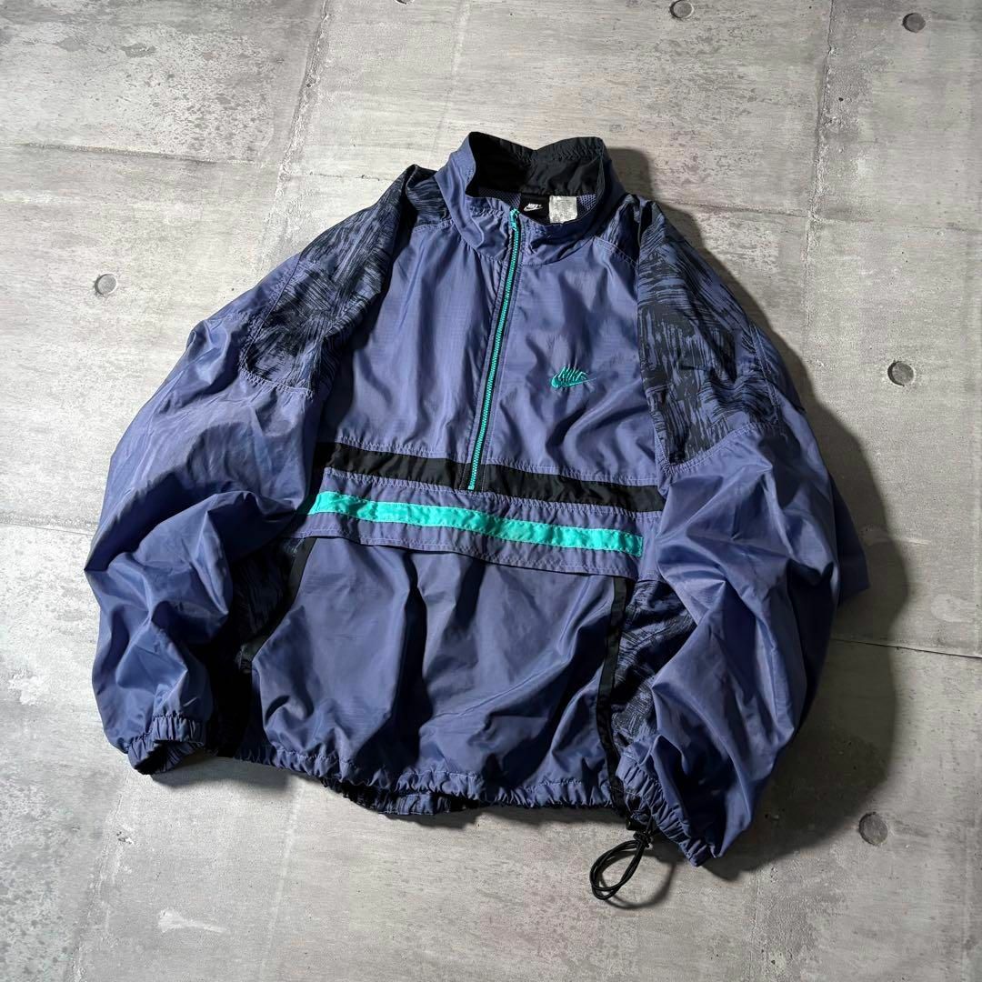 NIKE - 90s NIKE ナイロンジャケット ハーフジップ プルオーバー NIKE - 90s NIKE ナイロンジャケット ハーフジップ プルオーバー