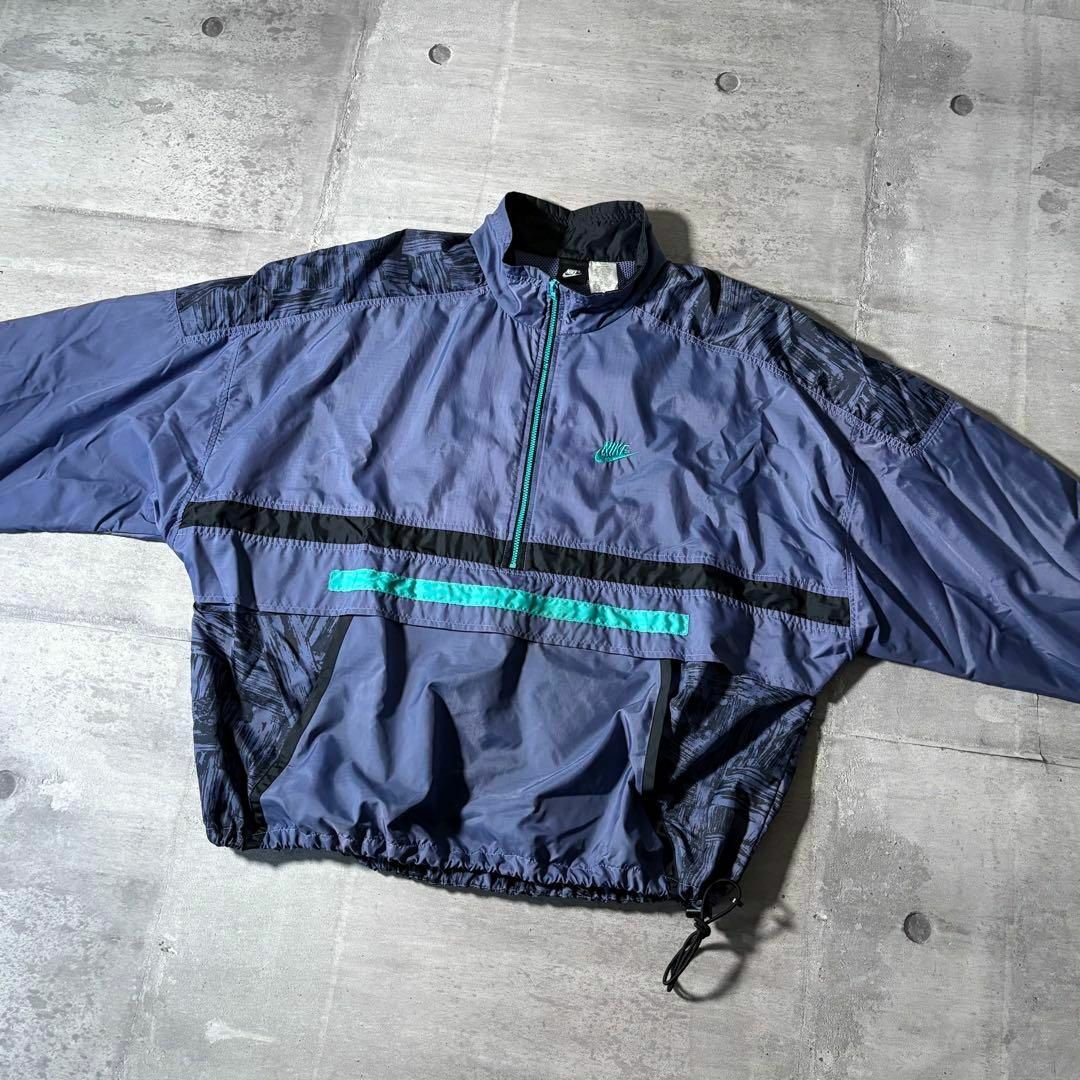 NIKE - 90s NIKE ナイロンジャケット ハーフジップ プルオーバー NIKE - 90s NIKE ナイロンジャケット ハーフジップ プルオーバー