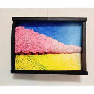  立体絵画「権現堂公園の桜と菜の花」(アート/写真)