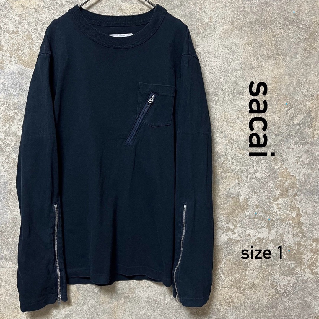 sacai - sacai サカイ 袖ジップ 長袖 カットソー ロンTの通販 by sacai - sacai サカイ 袖ジップ 長袖 カットソー ロンTの通販 by