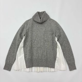 sacai - sacai パッチワーク ニット コンビ ジップ ライダースの sacai - sacai パッチワーク ニット コンビ ジップ ライダースの