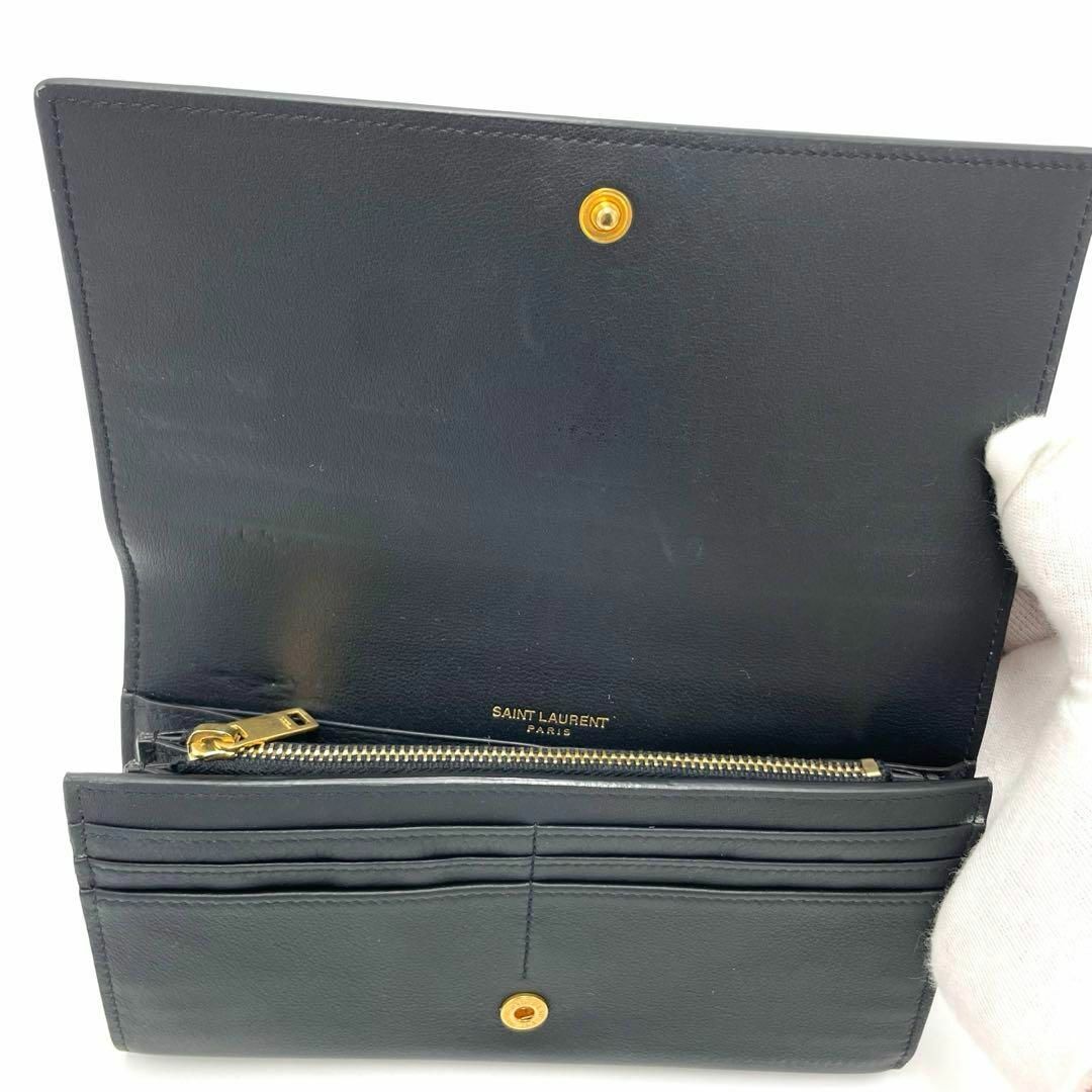 SAINT LAURENT - 【美品】サンローラン 長財布 YSLライン ラージ SAINT LAURENT - 【美品】サンローラン 長財布 YSLライン ラージ