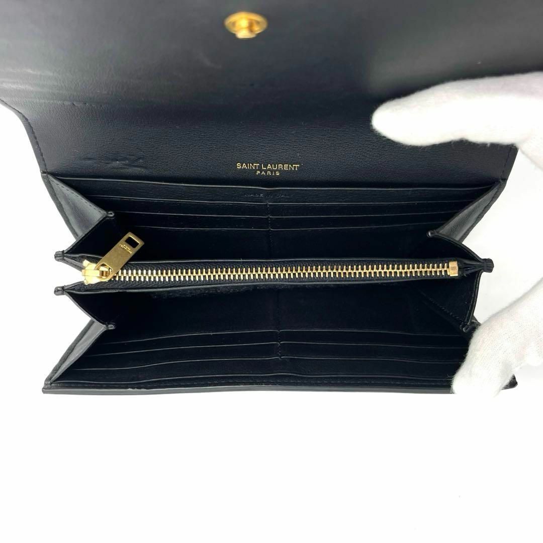 SAINT LAURENT - 【美品】サンローラン 長財布 YSLライン ラージ SAINT LAURENT - 【美品】サンローラン 長財布 YSLライン ラージ