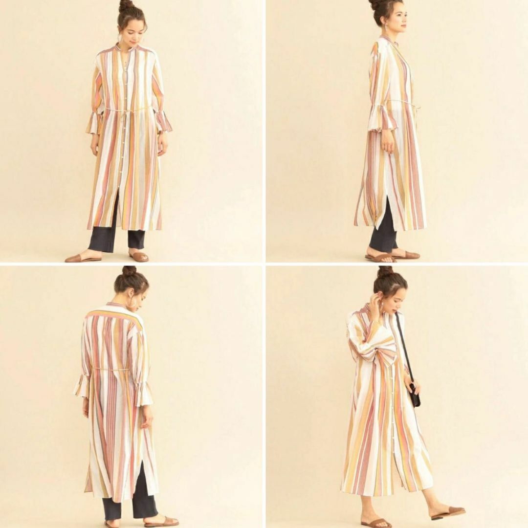 ne Quittez pas - 美品○ヌキテパ シャツワンピース ロング丈 ne Quittez pas - 美品○ヌキテパ シャツワンピース ロング丈