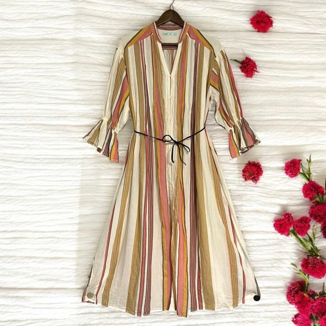 ne Quittez pas - 美品○ヌキテパ シャツワンピース ロング丈 ne Quittez pas - 美品○ヌキテパ シャツワンピース ロング丈