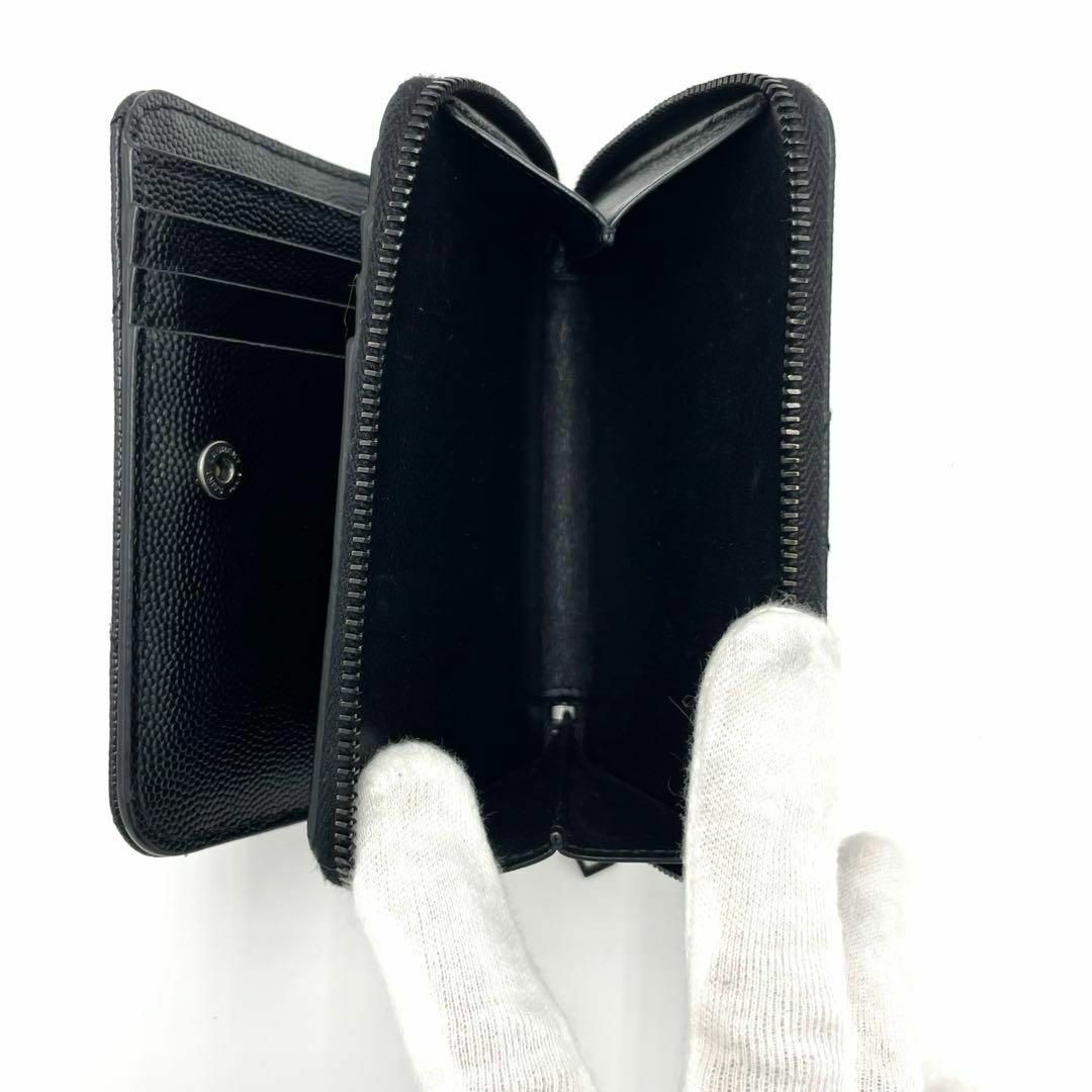 SAINT LAURENT - 【美品】サンローラン 二つ折り財布 ラウンド SAINT LAURENT - 【美品】サンローラン 二つ折り財布 ラウンド